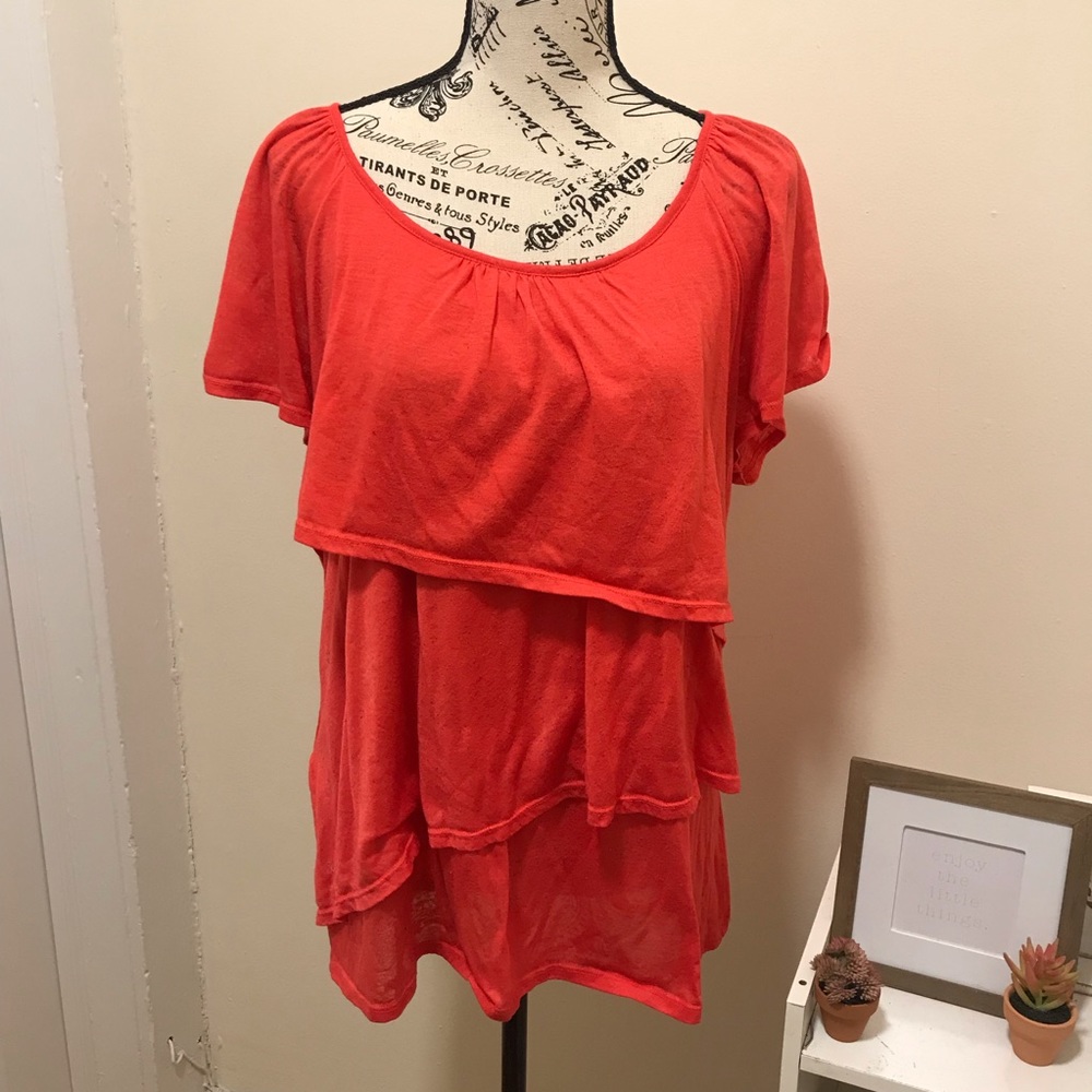 Faded glory ruffle tee. size XXL